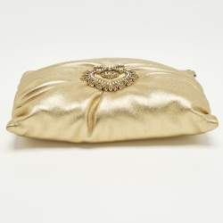 مملوكة مسبقًا حقيبة كتف دولتشي أند غابانا سوفت ديفوشن جلد ذهبي