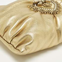 مملوكة مسبقًا حقيبة كتف دولتشي أند غابانا سوفت ديفوشن جلد ذهبي