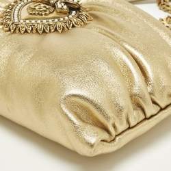 مملوكة مسبقًا حقيبة كتف دولتشي أند غابانا سوفت ديفوشن جلد ذهبي