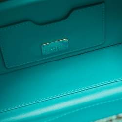 Pre Owned حقيبة دولتشي & غابانا دولتشي بوكس قش أخضر وزخرفة جلد الثعبان بزخارف الأزهار