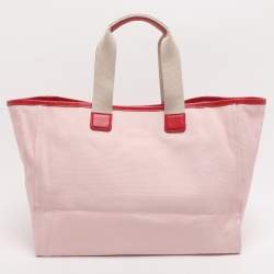مملوكة مسبقًا Dolce & Gabbana DG Loves London Pink/Red Canvas and Leather Shopper Tote