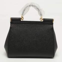 مملوكة مسبقًا حقيبة دولتشي أند غابانا يد علوية ميس سيسيلي متوسطة جلد أسود