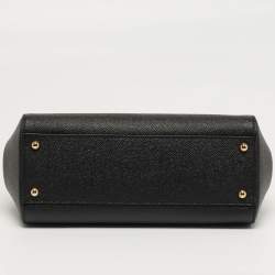 مملوكة مسبقًا حقيبة دولتشي أند غابانا يد علوية ميس سيسيلي متوسطة جلد أسود