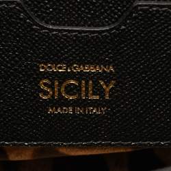 مملوكة مسبقًا حقيبة دولتشي أند غابانا يد علوية ميس سيسيلي متوسطة جلد أسود