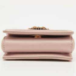 Pre Owned Dolce & Gabbana Devotion Powder Pink Quilted Leather Micro Crossbody Bag