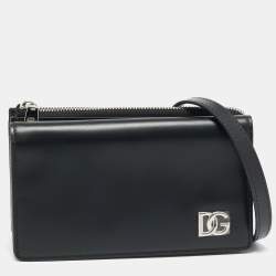 Pre Owned Dolce & Gabbana Mini Black Leather Crossbody Bag