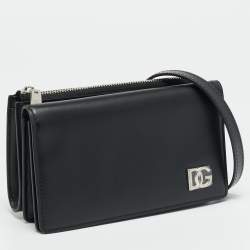 Pre Owned Dolce & Gabbana Mini Black Leather Crossbody Bag