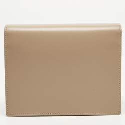 Pre Owned Dolce & Gabbana DG Logo Flap Beige Leather Shoulder Bag