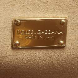 Pre Owned Dolce & Gabbana DG Logo Flap Beige Leather Shoulder Bag