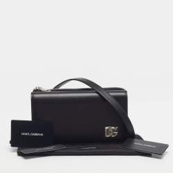 Pre Owned حقيبة كروس بودي جلدية سوداء صغيرة دولتشي أند غابانا