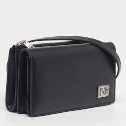 Pre Owned حقيبة كروس بودي جلدية سوداء صغيرة دولتشي أند غابانا