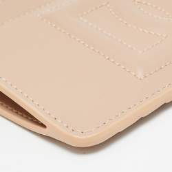 Pre Owned Dolce & Gabbana DG Logo Beige Leather Zip Card Holder