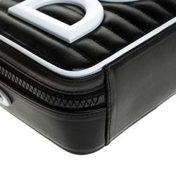 مملوكة مسبقًا Dolce & Gabbana Black/White Coated Canvas DG Girls Crossbody Bag