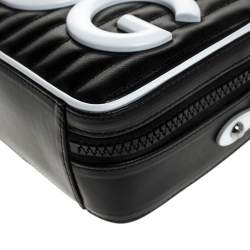 مملوكة مسبقًا Dolce & Gabbana Black/White Coated Canvas DG Girls Crossbody Bag