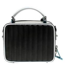 مملوكة مسبقًا Dolce & Gabbana Black/White Coated Canvas DG Girls Crossbody Bag