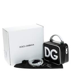 مملوكة مسبقًا Dolce & Gabbana Black/White Coated Canvas DG Girls Crossbody Bag