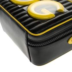 مملوكة مسبقًا حقيبة كروس دولتشي أند غابانا غيرلز DG كانفاس مقوى أسود و أصفر