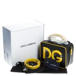 مملوكة مسبقًا حقيبة كروس دولتشي أند غابانا غيرلز DG كانفاس مقوى أسود و أصفر