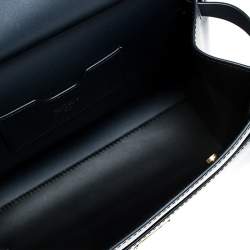 Pre Owned Dolce & Gabbana Navy Blue Leather Sicily 58 Top Handle Bag