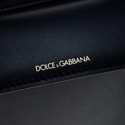 Pre Owned Dolce & Gabbana Navy Blue Leather Sicily 58 Top Handle Bag
