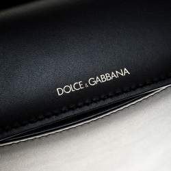 Pre Owned Dolce & Gabbana Black Leather Sicily 58 Top Handle Bag