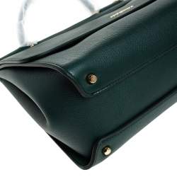 مملوكة مسبقًا Dolce & Gabbana Green Smooth Leather Large Miss Sicily Top Handle Bag