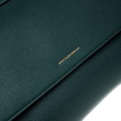 مملوكة مسبقًا Dolce & Gabbana Green Smooth Leather Large Miss Sicily Top Handle Bag