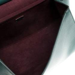 مملوكة مسبقًا Dolce & Gabbana Green Smooth Leather Large Miss Sicily Top Handle Bag