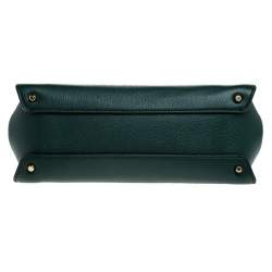 مملوكة مسبقًا Dolce & Gabbana Green Smooth Leather Large Miss Sicily Top Handle Bag