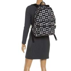 Dolce & Gabbana Black/White Logo Printed Nylon Backpack