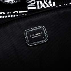 Dolce & Gabbana Black/White Logo Printed Nylon Backpack