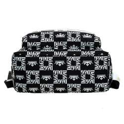Dolce & Gabbana Black/White Logo Printed Nylon Backpack