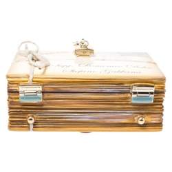 مملوكة مسبقًا Dolce & Gabbana Multicolor Snakeskin and Plastic Inlaid Wood Top Handle Box Bag