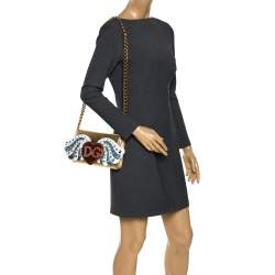 Pre Owned حقيبة كلتش دولتشي أند غابانا ذا لوفرز ايفينينغ جلد ذهبي 