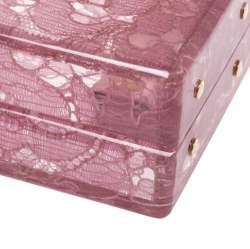 مملوكة مسبقًا حقيبة دولتشي أند غابانا بوكس دانتيل اكريليك وردي 