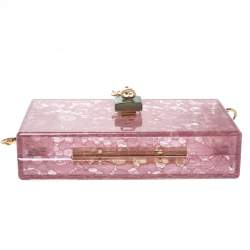 مملوكة مسبقًا حقيبة دولتشي أند غابانا بوكس دانتيل اكريليك وردي 