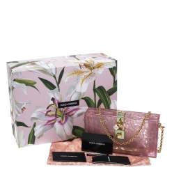 مملوكة مسبقًا حقيبة دولتشي أند غابانا بوكس دانتيل اكريليك وردي 