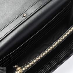 Pre Owned Dolce & Gabbana Black Leather L'amore è Bellezza Chain Clutch