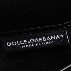 Pre Owned Dolce & Gabbana Black Leather L'amore è Bellezza Chain Clutch