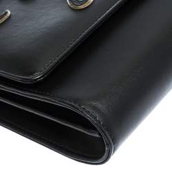 Pre Owned Dolce & Gabbana Black Leather L'amore è Bellezza Chain Clutch