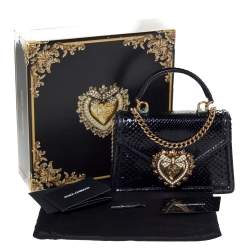 Pre Owned حقيبة كتف دولتشي أند غابانا صغيرة ديفوشيون يد علوية جلد فضي