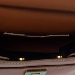 Pre Owned Dolce & Gabbana Tan Leather Micro Sicily 58 Top Handle Bag