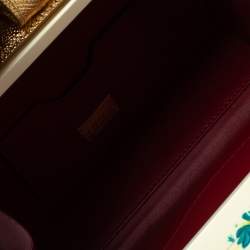 Pre Owned حقيبة يد دولتشى أند غابانا يد علوية بيانو بوكس جلد وإكريللك طباعة متعددة الألوان