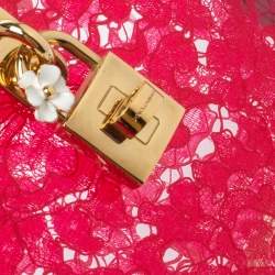 Pre Owned Dolce & Gabbana Red Acrylic Lace Dolce Box Bag