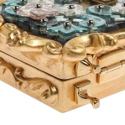 Pre Owned حقيبة دولتشي أند غابانا باروك دولتشي بوكس متعددة الألوان مرآة من الأكريليك 