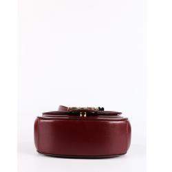 Pre Owned Dolce & Gabbana Burgundy Calfskin Leather DG Amore Small Bag