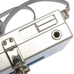 Pre Owned Dolce & Gabbana Blue/Silver Wood Walkman Box Clutch Bag