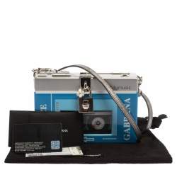 Pre Owned Dolce & Gabbana Blue/Silver Wood Walkman Box Clutch Bag