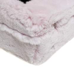 مملوكة مسبقًا حقيبة دولتشى أند غابانا يد علوية دولتشى بوكس جلد نقش سحلية وفرو أرنب أسود / وردى 