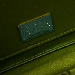 Pre Owned Dolce & Gabbana Green Heat-Applied Rhinestones Dolce Box Chain Clutch